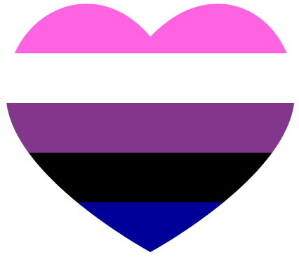 Heart with genderfluid flag